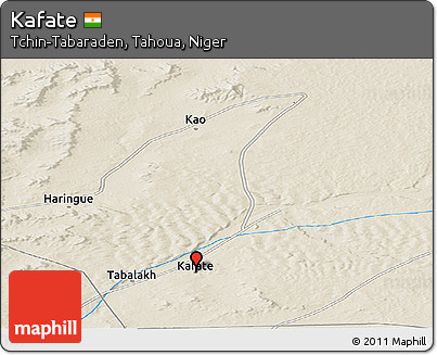 Shaded Relief Panoramic Map of Kafate