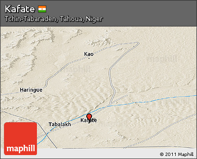 Shaded Relief Panoramic Map of Kafate