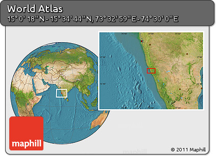 Satellite Location Map of the Area around 15° 17' 31" N, 74° 1' 30" E