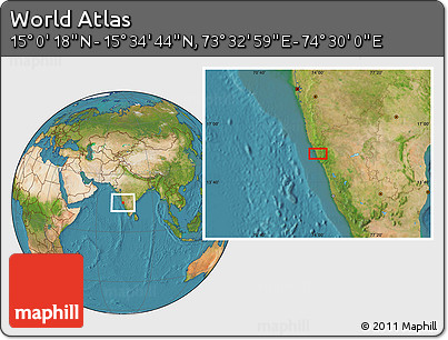 Satellite Location Map of the Area around 15° 17' 31" N, 74° 1' 30" E