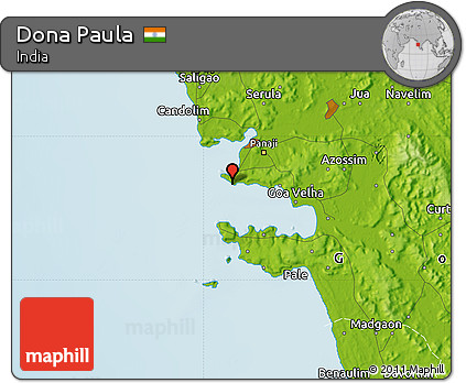 Physical Map of Dona Paula