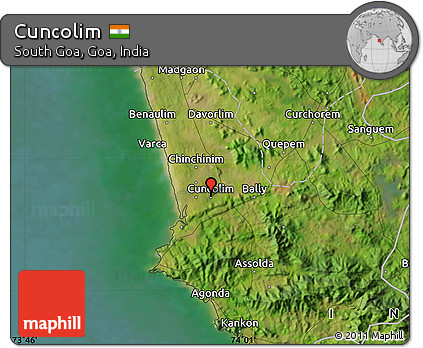 Satellite Map of Cuncolim
