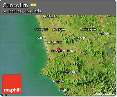 Satellite Map of Cuncolim