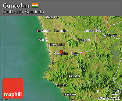 Satellite Map of Cuncolim