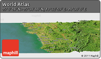 Satellite Panoramic Map of the Area around 15° 17' 31" N, 74° 1' 30" E
