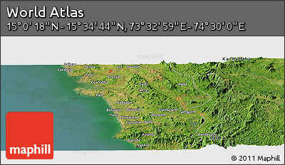 Satellite Panoramic Map of the Area around 15° 17' 31" N, 74° 1' 30" E