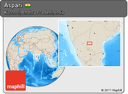 Shaded Relief Location Map of Aspari