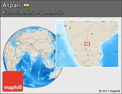 Shaded Relief Location Map of Aspari