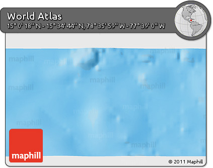 Physical 3D Map of the Area around 15° 17' 31" N, 78° 7' 30" W
