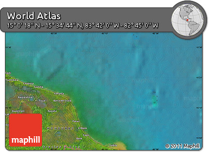 Satellite Map of the Area around 15° 17' 31" N, 83° 13' 29" W
