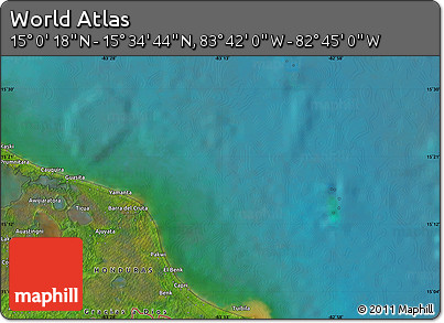 Satellite Map of the Area around 15° 17' 31" N, 83° 13' 29" W