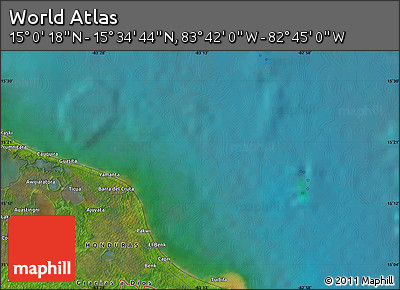 Satellite Map of the Area around 15° 17' 31" N, 83° 13' 29" W