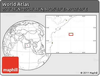 Blank Location Map of the Area around 15° 17' 31" N, 85° 4' 29" E