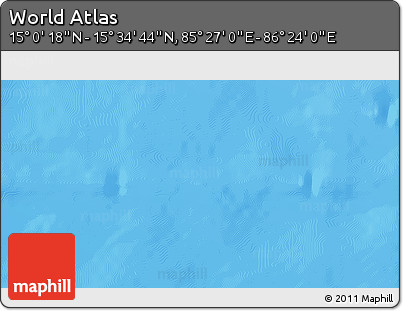 Physical 3D Map of the Area around 15° 17' 31" N, 85° 55' 30" E