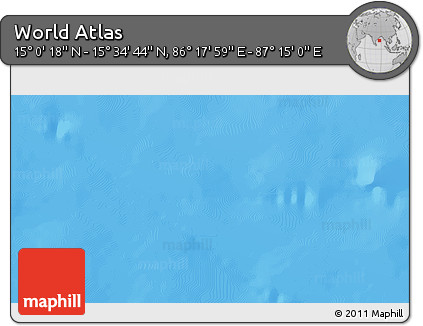 Physical 3D Map of the Area around 15° 17' 31" N, 86° 46' 30" E