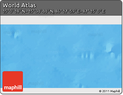 Physical 3D Map of the Area around 15° 17' 31" N, 86° 46' 30" E