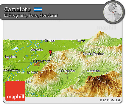 Physical Panoramic Map of Camalote