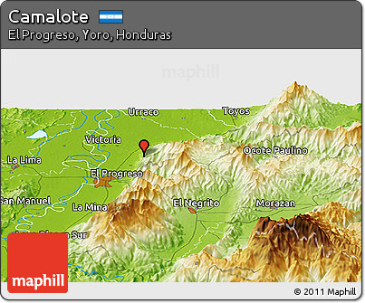 Physical Panoramic Map of Camalote