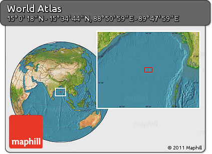 Satellite Location Map of the Area around 15° 17' 31" N, 89° 19' 29" E
