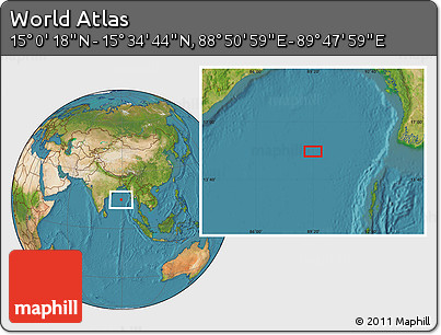 Satellite Location Map of the Area around 15° 17' 31" N, 89° 19' 29" E