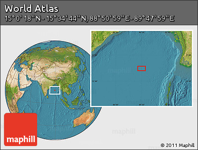 Satellite Location Map of the Area around 15° 17' 31" N, 89° 19' 29" E