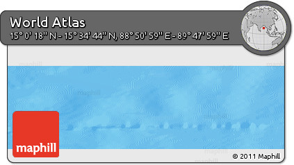 Physical Panoramic Map of the Area around 15° 17' 31" N, 89° 19' 29" E