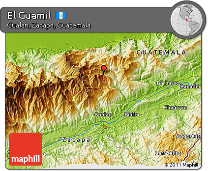 Physical 3D Map of El Guamil