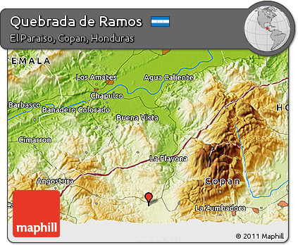 Physical 3D Map of Quebrada De Ramos