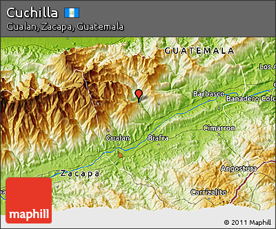 Physical 3D Map of Cuchilla