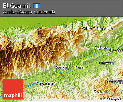Physical 3D Map of El Guamil