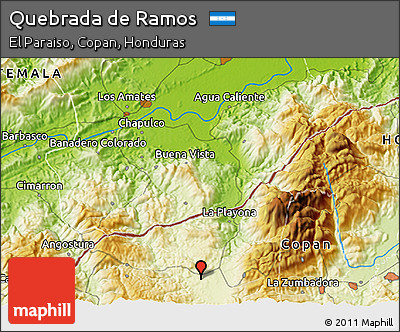 Physical 3D Map of Quebrada De Ramos