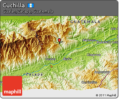 Physical 3D Map of Cuchilla
