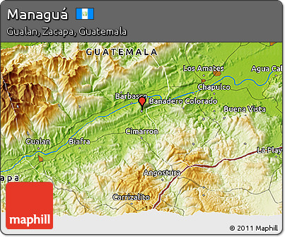 Physical 3D Map of Managuá