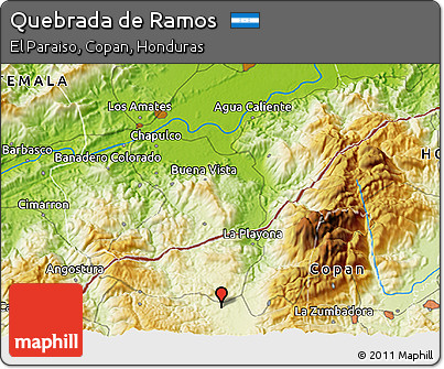 Physical 3D Map of Quebrada De Ramos