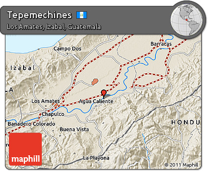 Shaded Relief 3D Map of Tepemechines
