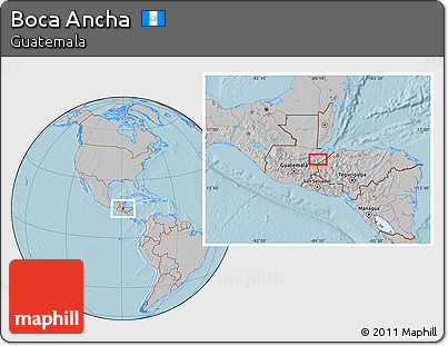 Gray Location Map of Boca Ancha, hill shading