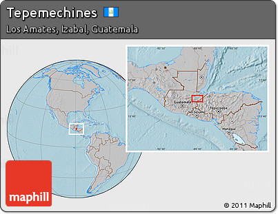 Gray Location Map of Tepemechines, hill shading