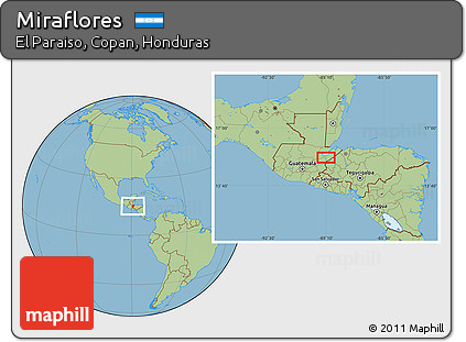 Savanna Style Location Map of Miraflores