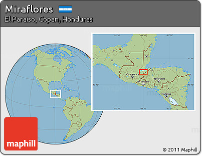 Savanna Style Location Map of Miraflores