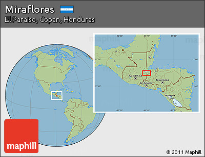 Savanna Style Location Map of Miraflores