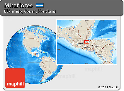 Shaded Relief Location Map of Miraflores