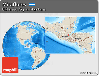 Shaded Relief Location Map of Miraflores