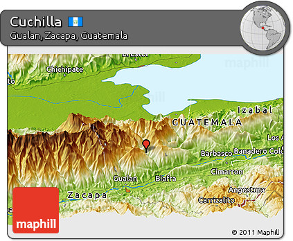 Physical Panoramic Map of Cuchilla