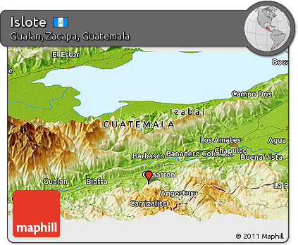 Physical Panoramic Map of Islote