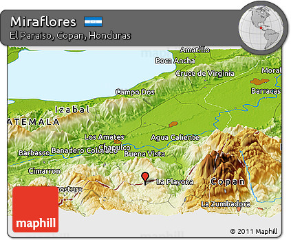 Physical Panoramic Map of Miraflores