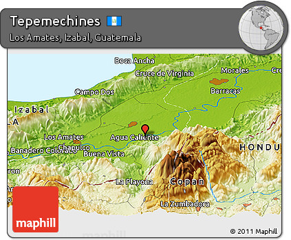 Physical Panoramic Map of Tepemechines