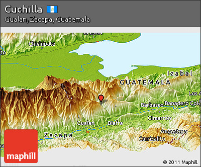 Physical Panoramic Map of Cuchilla