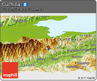 Physical Panoramic Map of Cuchilla