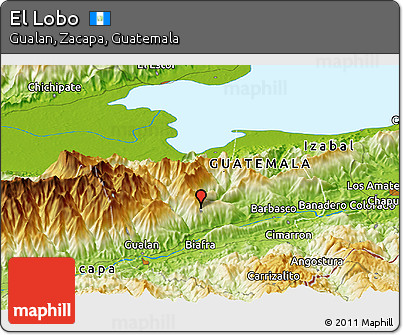 Physical Panoramic Map of El Lobo