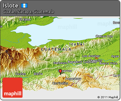 Physical Panoramic Map of Islote